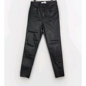 What Do You Think Jeans Womens Medium Skinny Black Coated The Labor